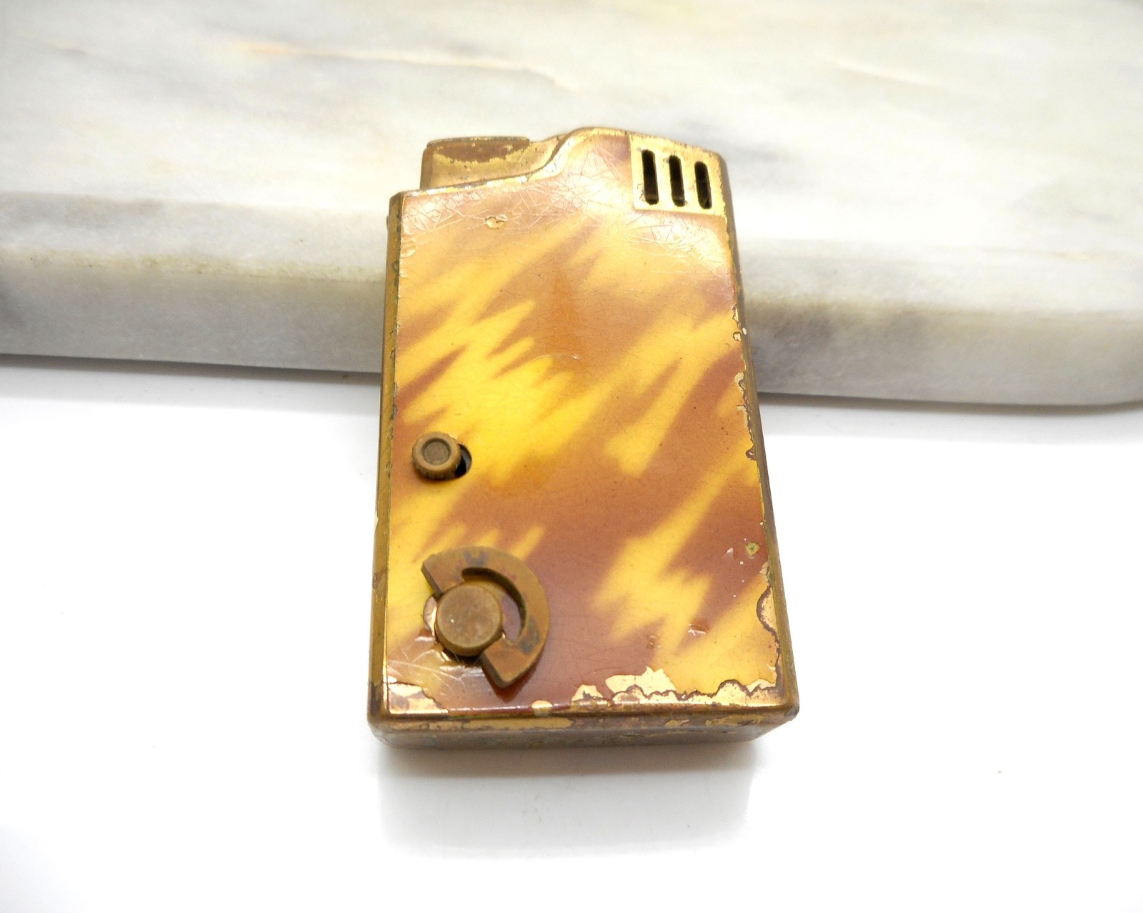 Vintage Working Music Box Lighter Aria Branded Brass