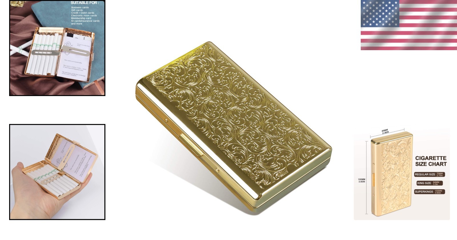 Stylish Metal Cigarette Holder – Double Sided Clip Case