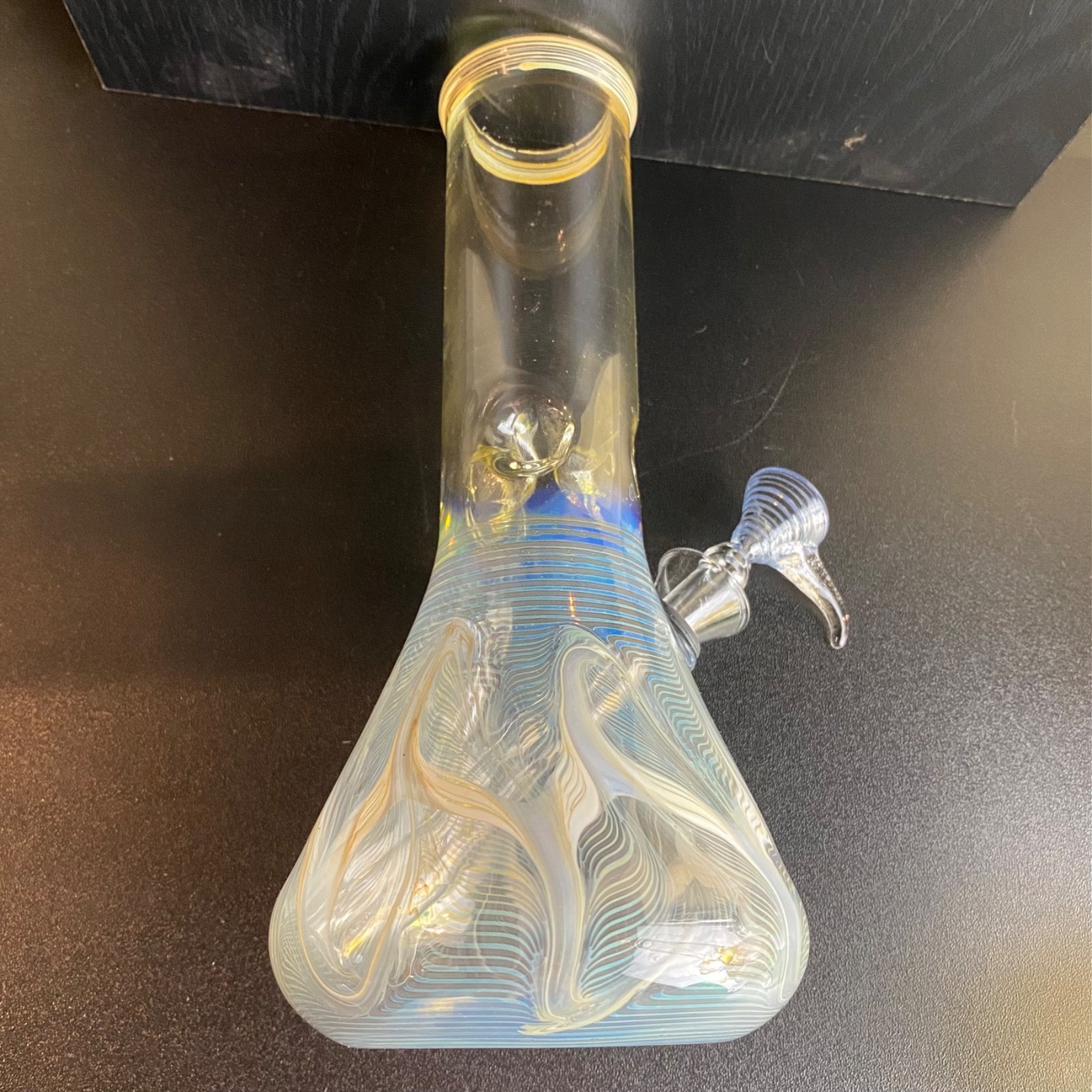 Glass Water Pipe with Ice Catch – 10” x 1.5″ with 9mm Pull Bowl