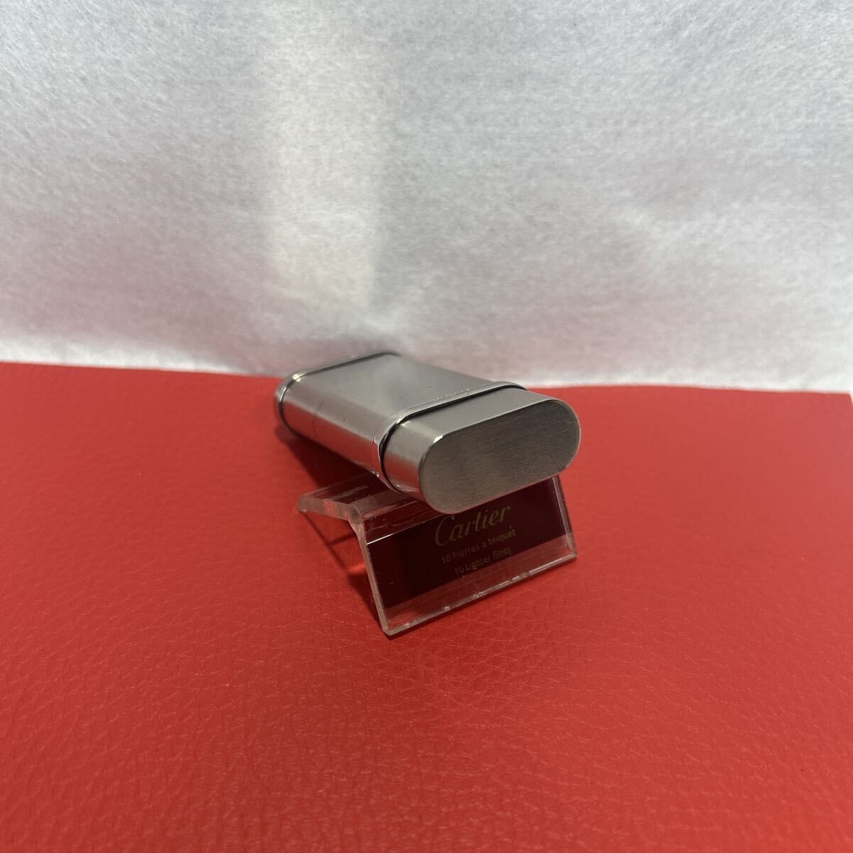Overhauled Cartier Gas lighter Silver Godron hair line without box