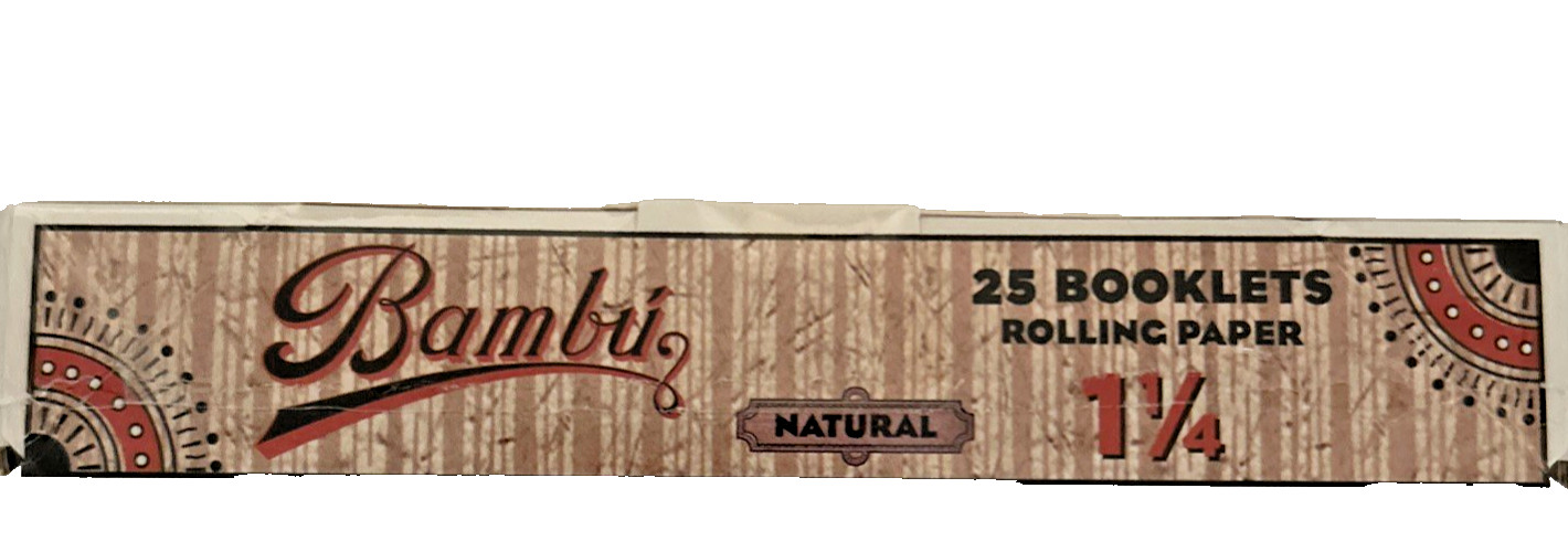 Full Sealed Box of Bambu Natural Cigarette Rolling Papers 1 1/4 /25 Booklet