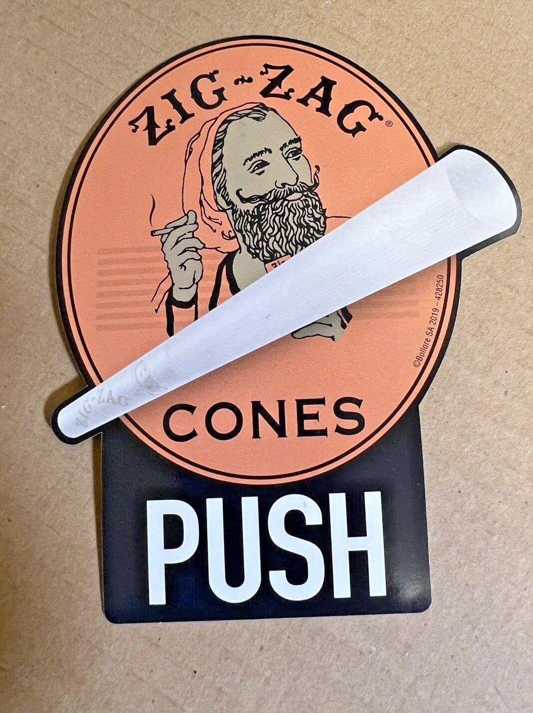 Zig Zag Cones Orange Large Sticker One Sided Window Door Push Decal 6″ x 5″ 2019