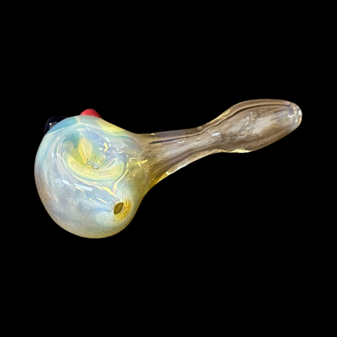 Red White & Blue Silver Fumed GLOW Pipe 4.5” x 2″ Glass Pipe Bowl Pipes