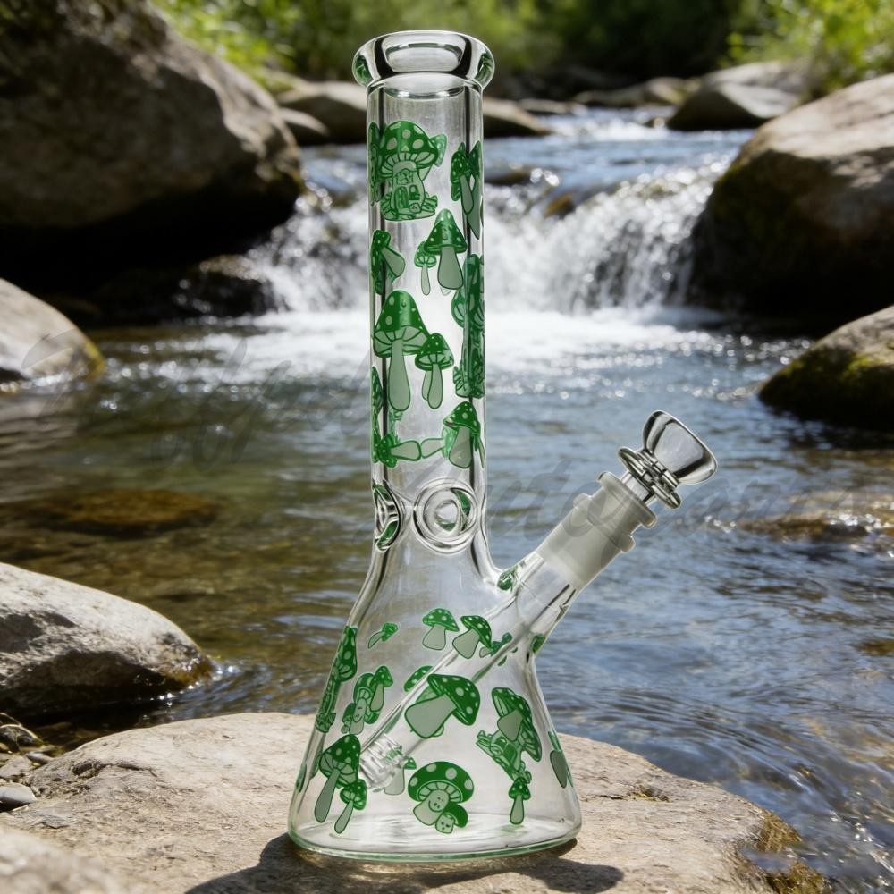 10″ Glass Bong Smoking Hookah Water Pipe Heavy Tobacco Beaker With 14mm Bowl US