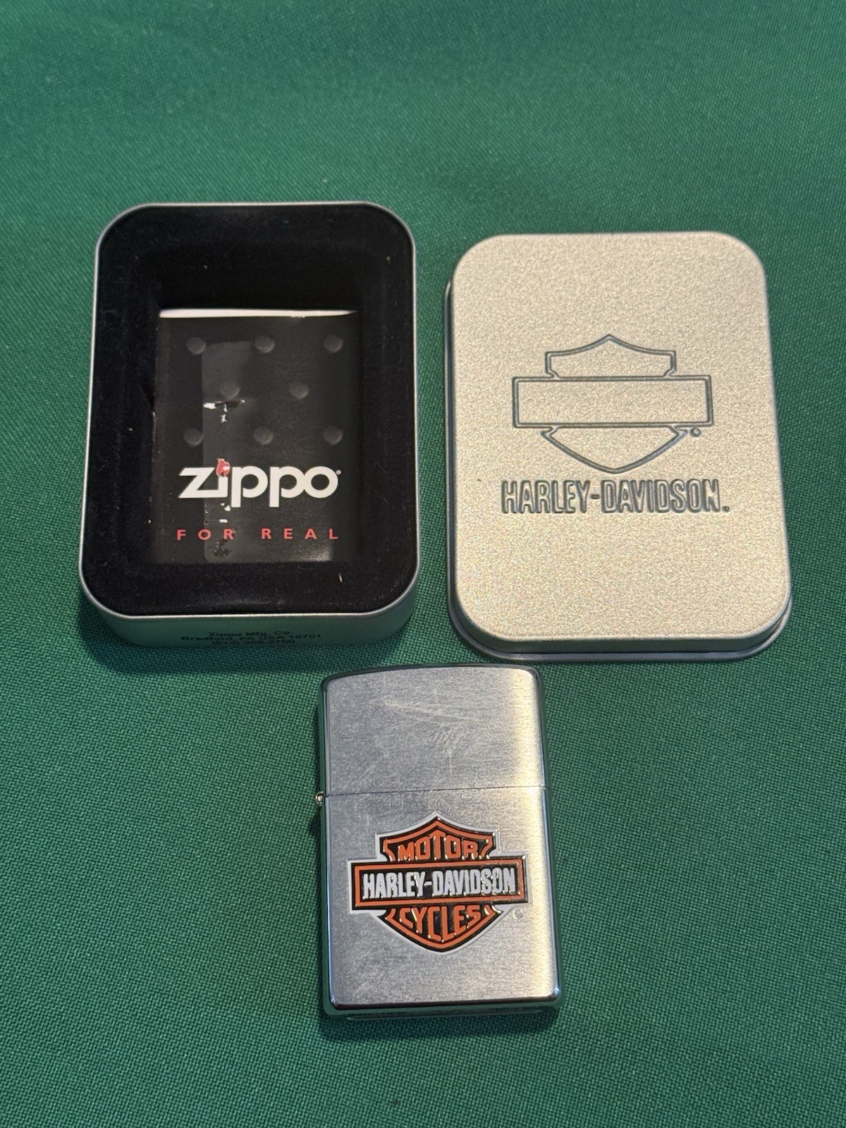 Harley-Davidson Branded Zippo Lighter in Original Metal Tin SEALED