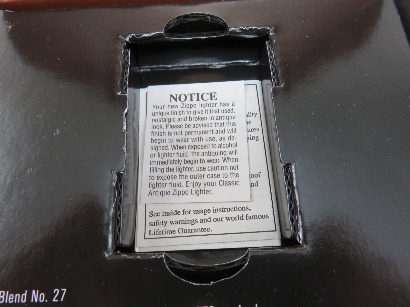 Zippo Lighter Marlboro Blend No. 27 Antique Copper Finish UNUSED