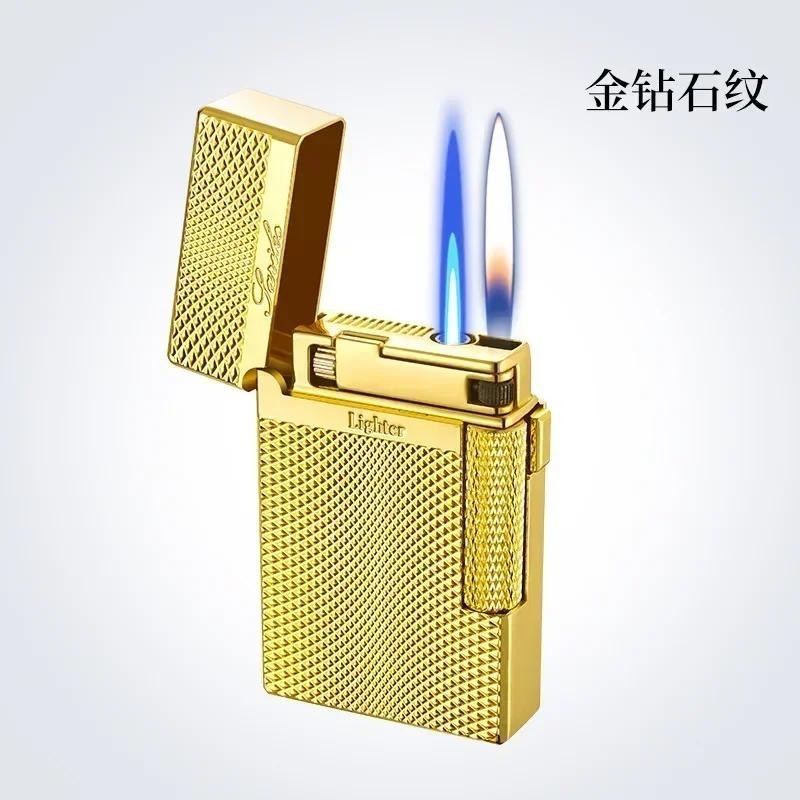 Metal Windproof Torch Gas Lighter Double Flame Butane Lighter Smoking Lighter