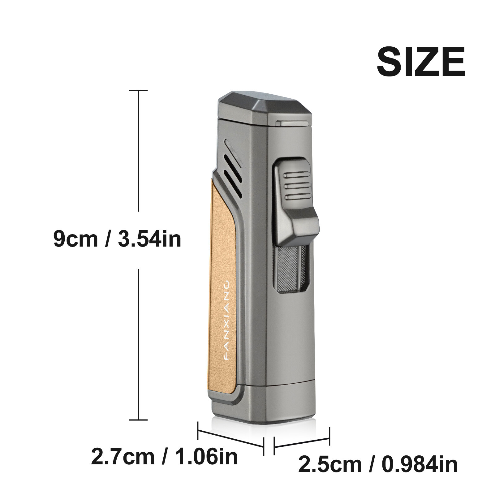 Metal Cigar Lighter 3 Jet Torch Butane Blue Flame Cigar Accessories with Punch