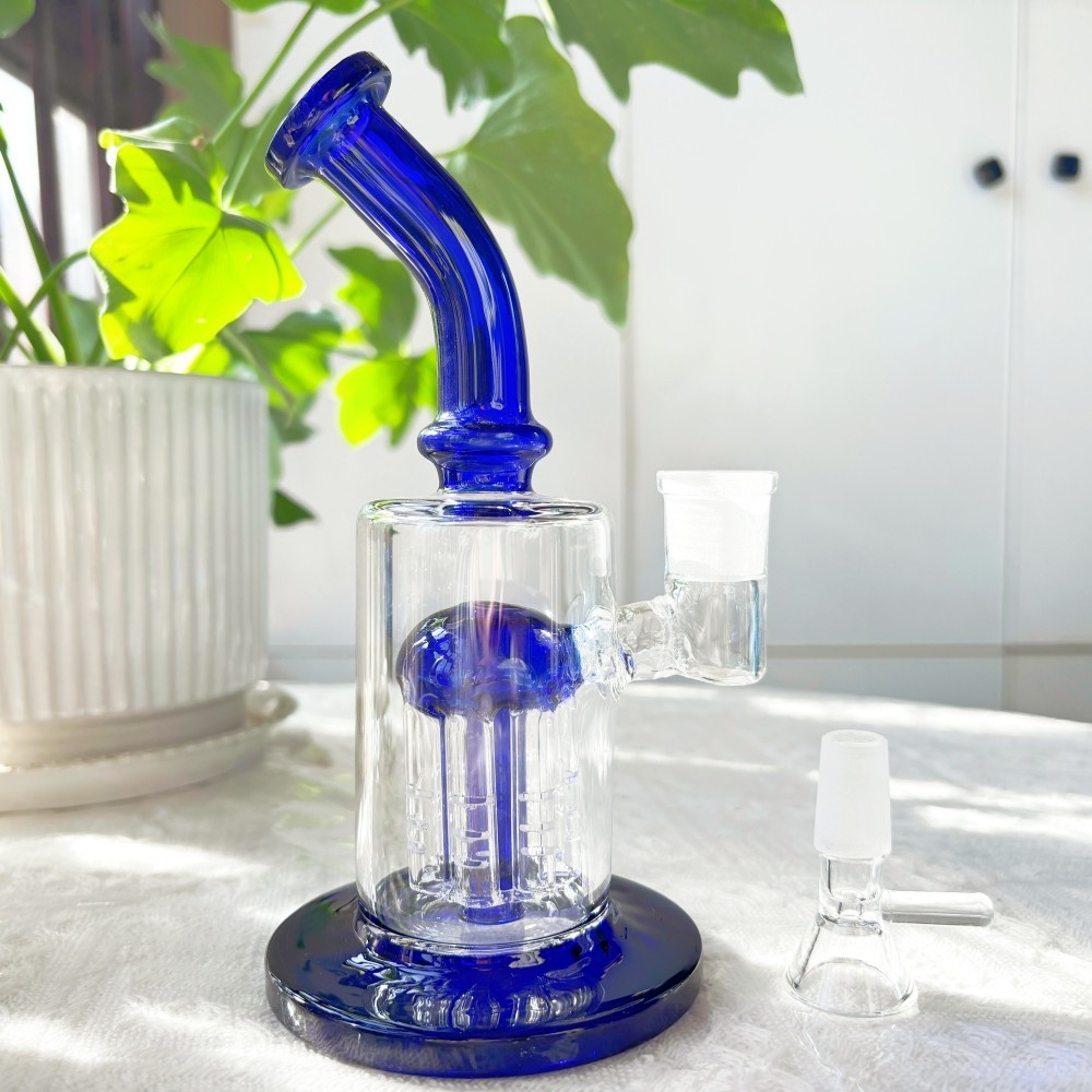 Premium 7” Tree-Arm Perc Glass Bong Smoking Bubbler Pipe w/ 14mm Bowl USA Stock