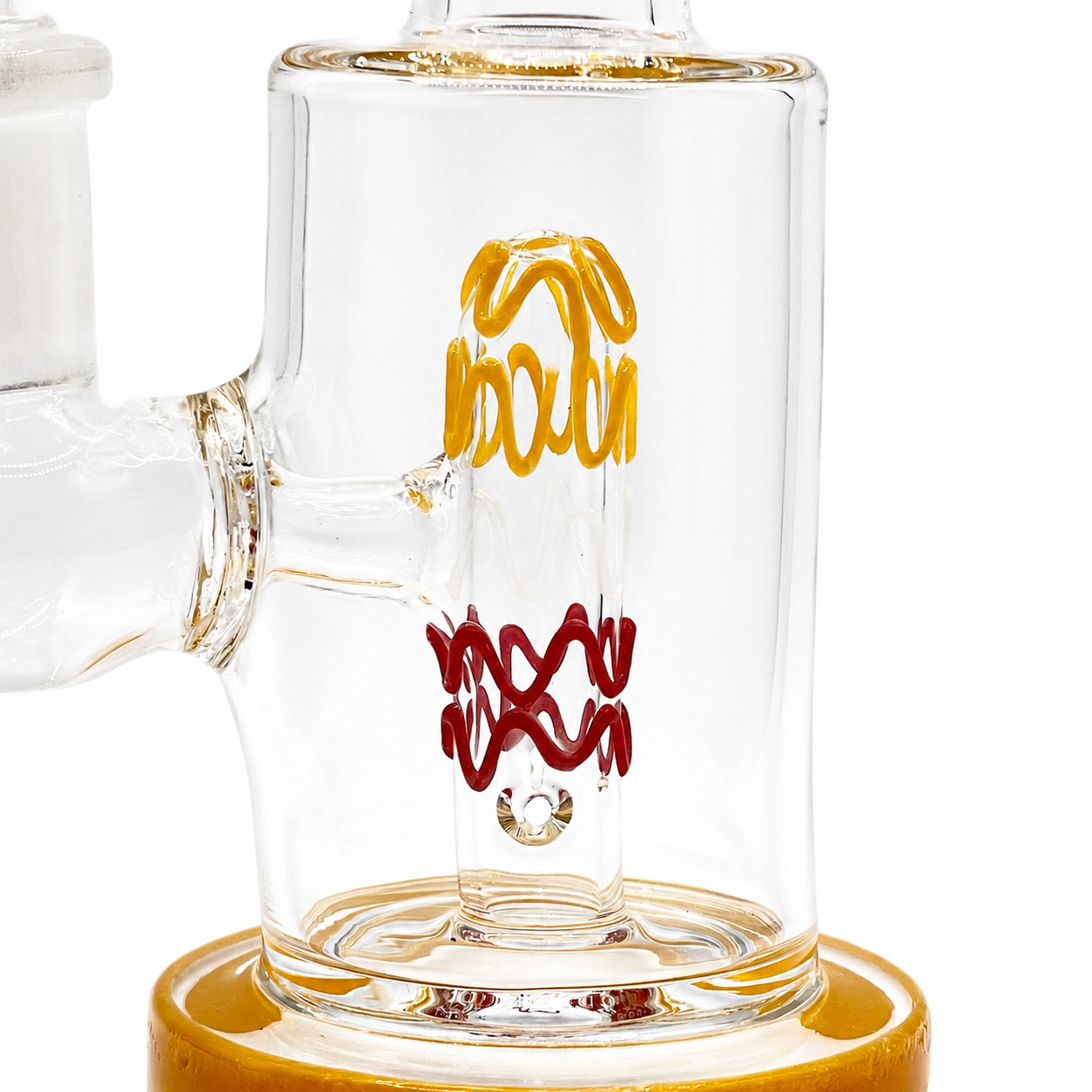 Clear Mini Glass Bong with Amber Accents – 6 Inch 14mm Bowl Water Pipe