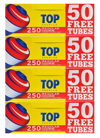 Top Regular 100s Cigarette 250ct Tubes – 4 Boxes