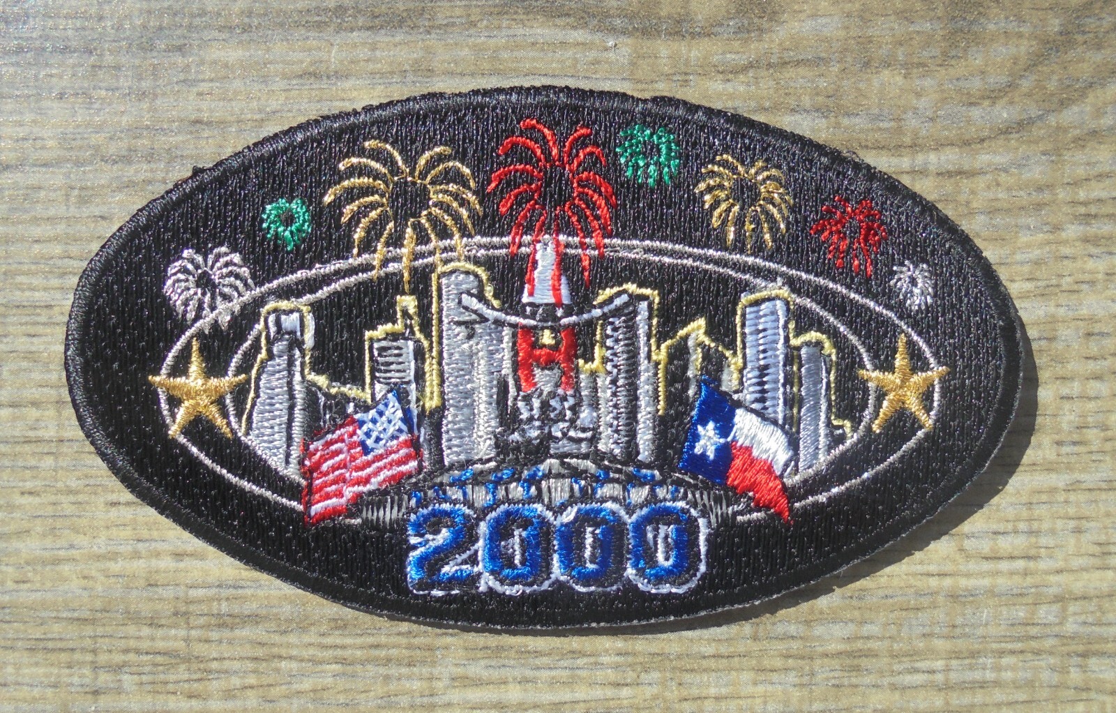 HOUSTON 2000 THE NEW MILLENIUM IRON ON PATCH NEW 4.25X 2 3/8″