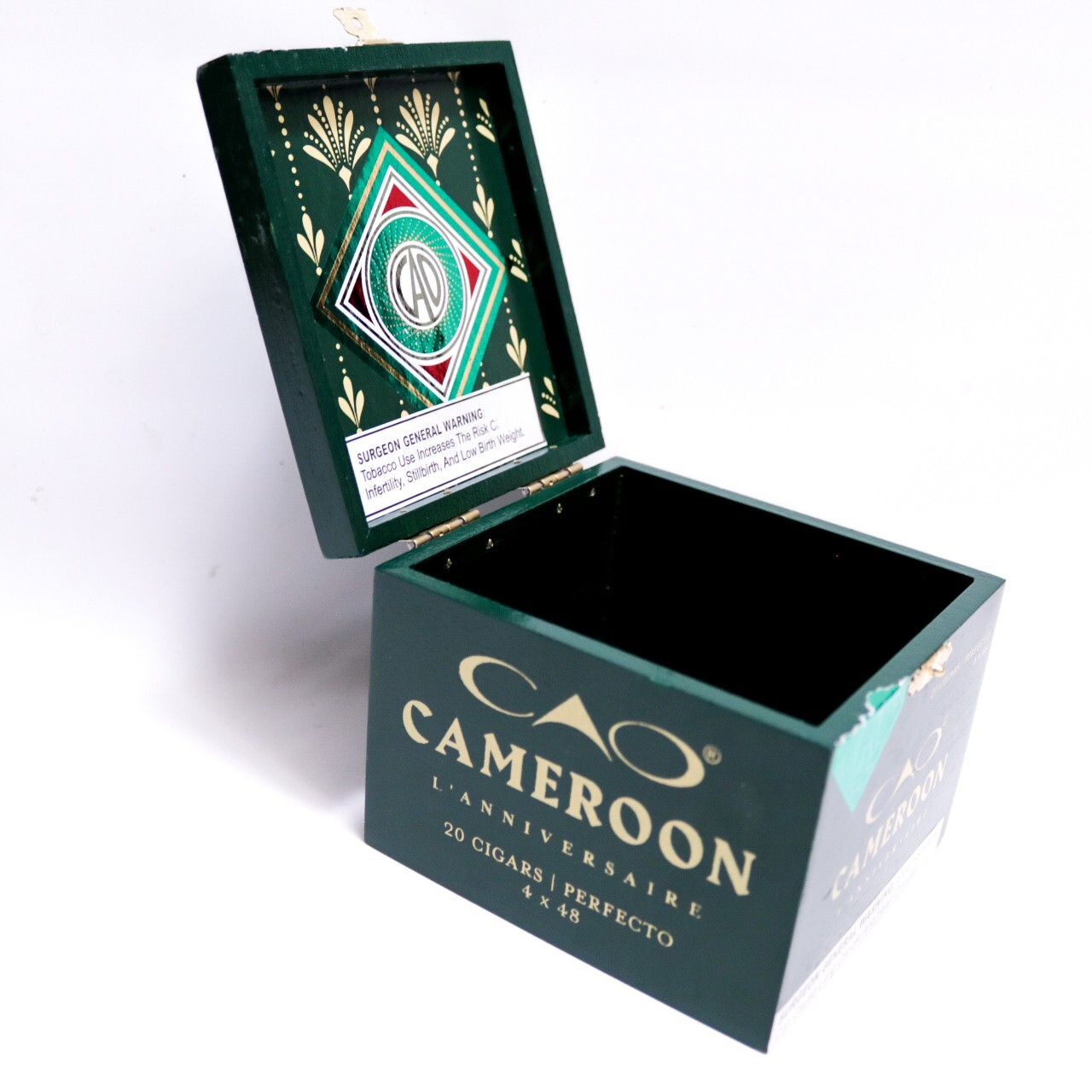 CAO Cameroon Perfecto L’Anniversaire Empty Wood Cigar Box 4.5″ x 4″ x 3.5″