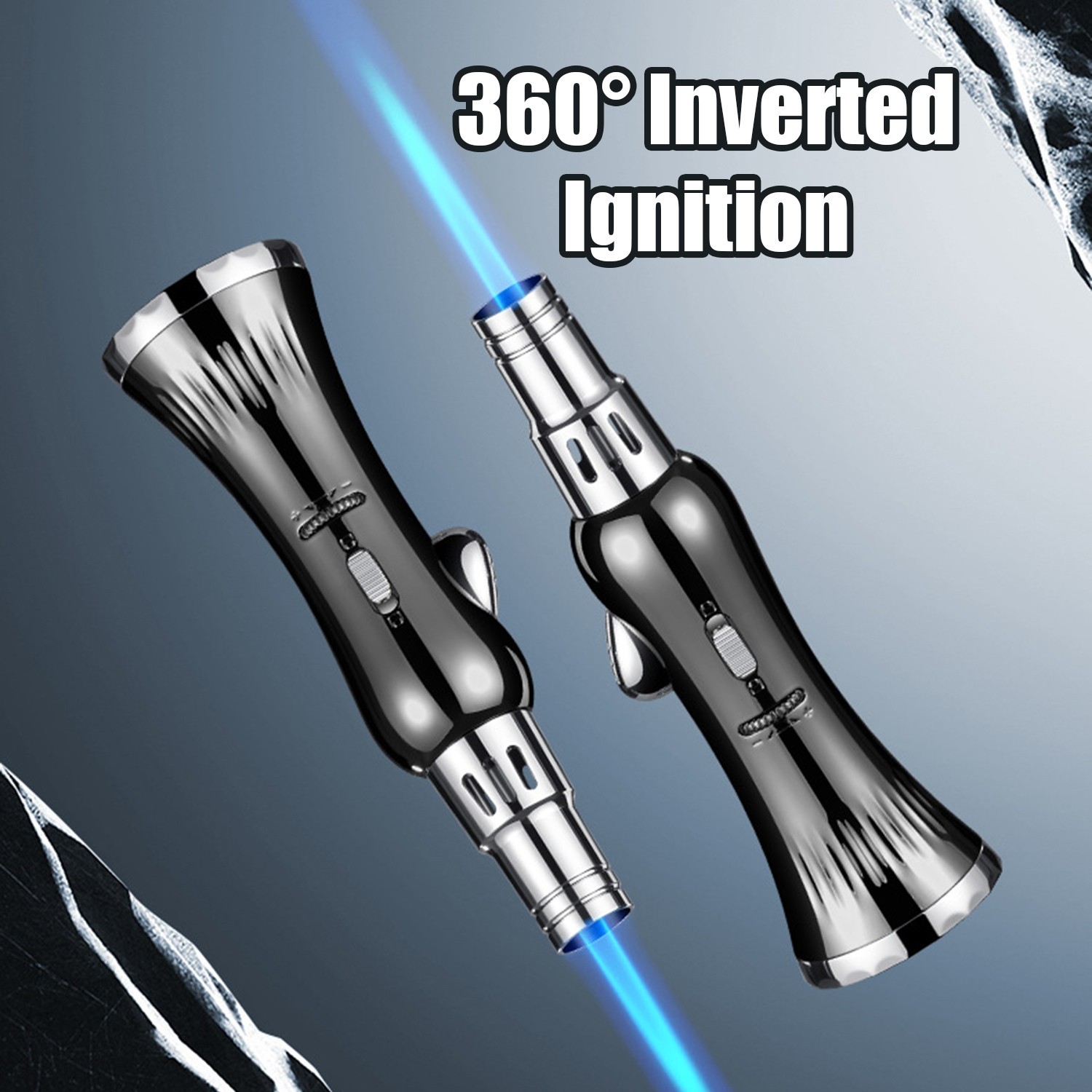Metal Torch Lighter-Refillable Butane Jet Adjustable Blue Flame Lighter 60ZBWG5