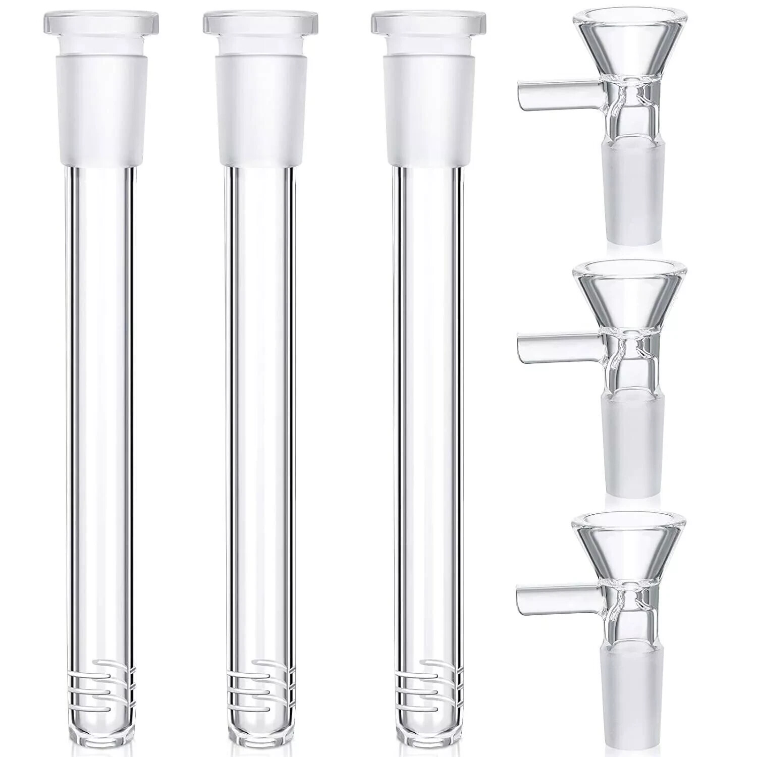 3Pack 5″ (insert 3.8”) Downstem +14mm Male Round Bowl