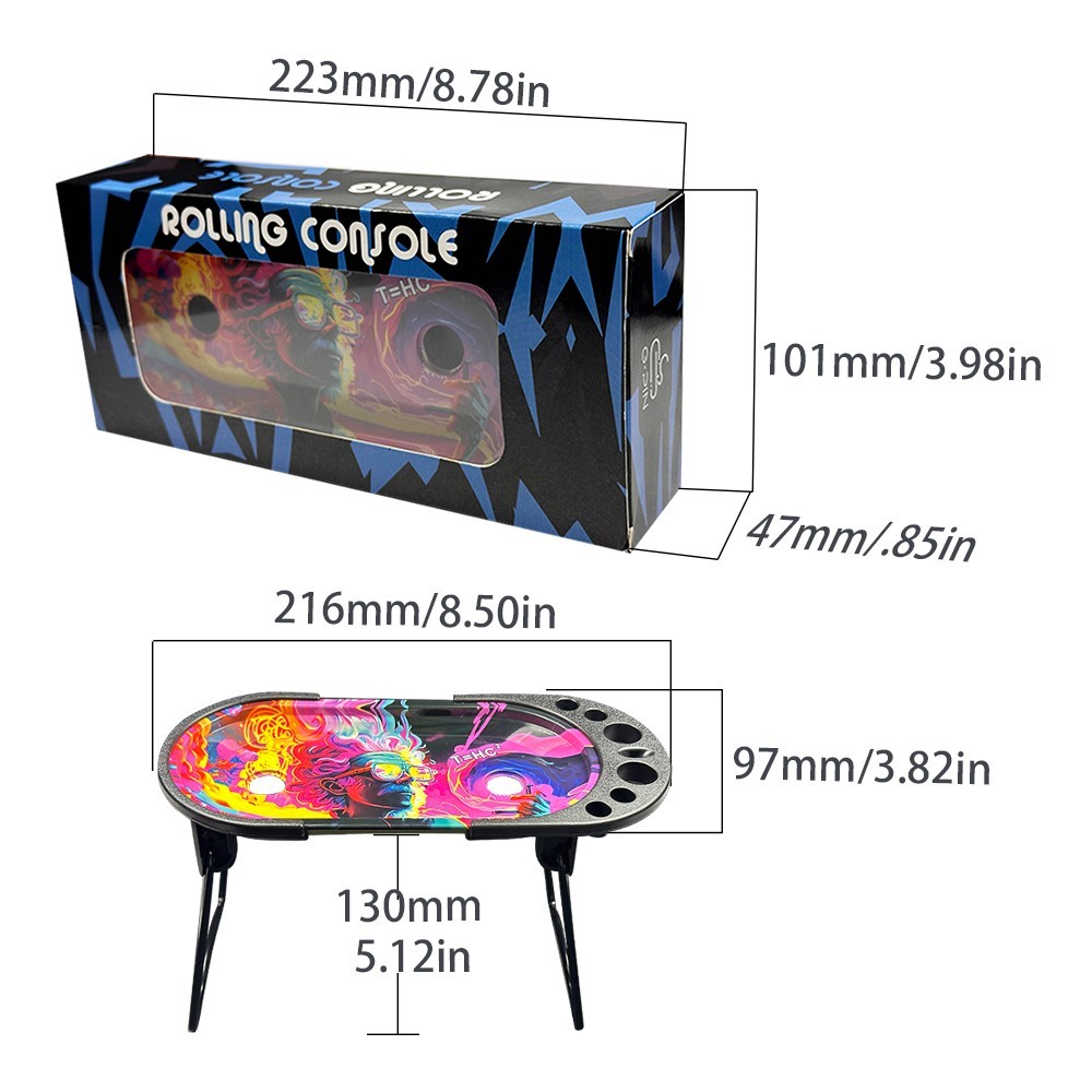 Foldable Rolling Tray W/ Cone Loader for King or 1-1/4 Size Pre Rolled- Gorilla
