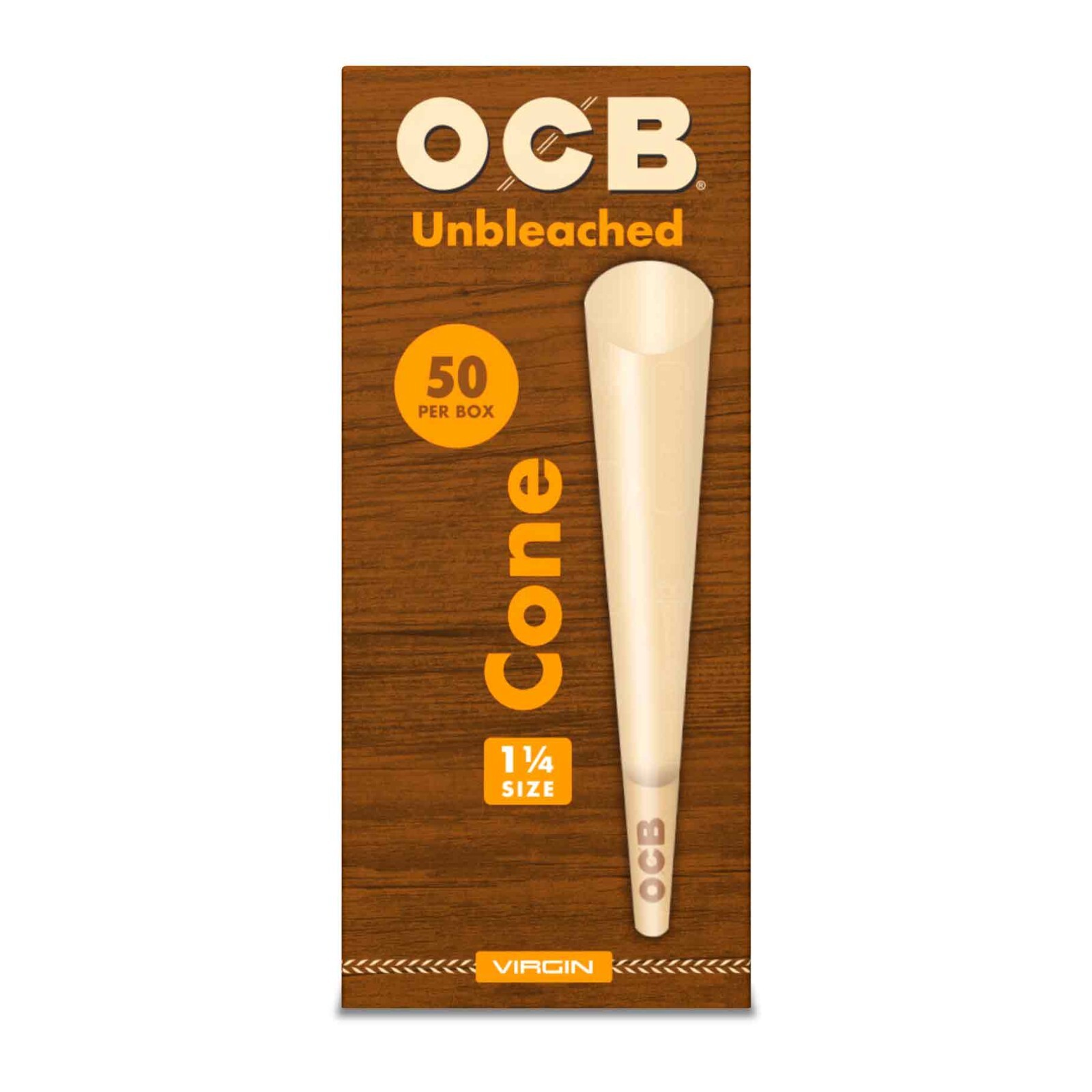 OCB Virgin 1 1/4 Cones Unbleached Pre-Rolled Cones 84mm (50 Count Cone Tower)