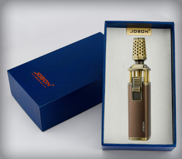 JOBON Strong Blue Flame Inflatable Cigar Lighter Outdoor Windproof Inflatable