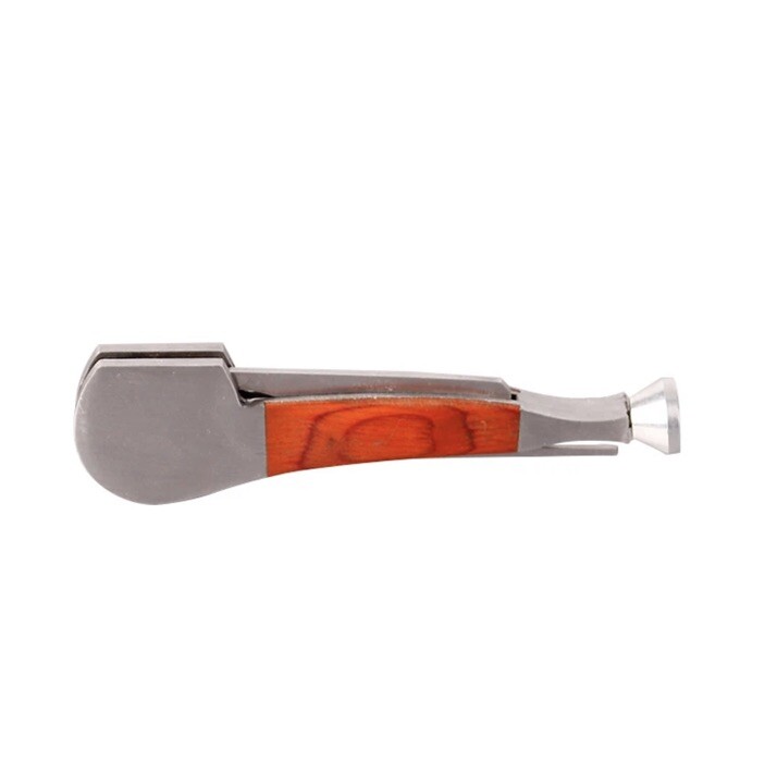 PACK of TWO (2) Stainless Steel Red Wood Tobacco Pipe Cleaning 3 In 1 Tool