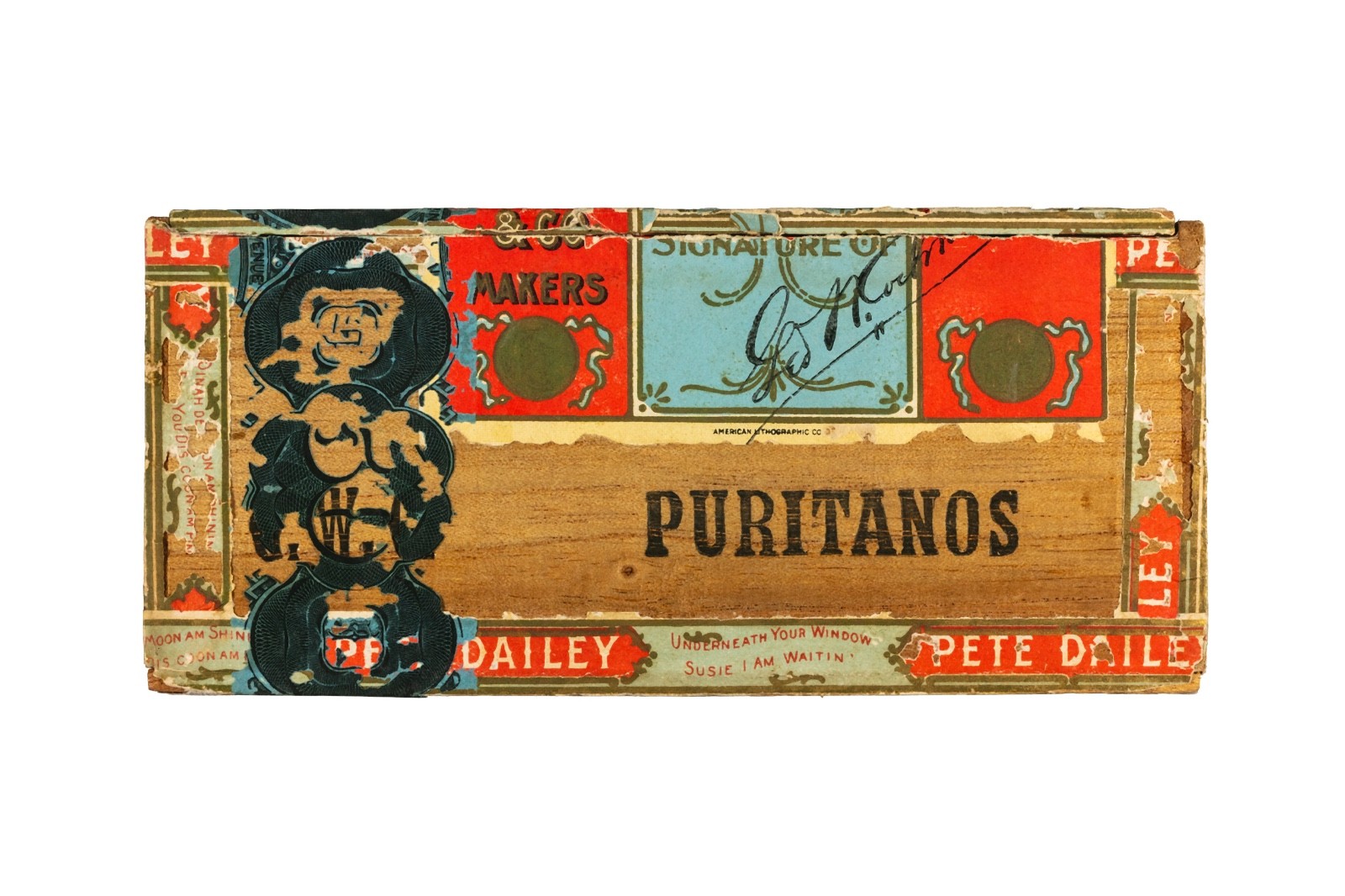 Scarce 1900s “Pete Dailey” cedar 50 cigar box is in very good condition