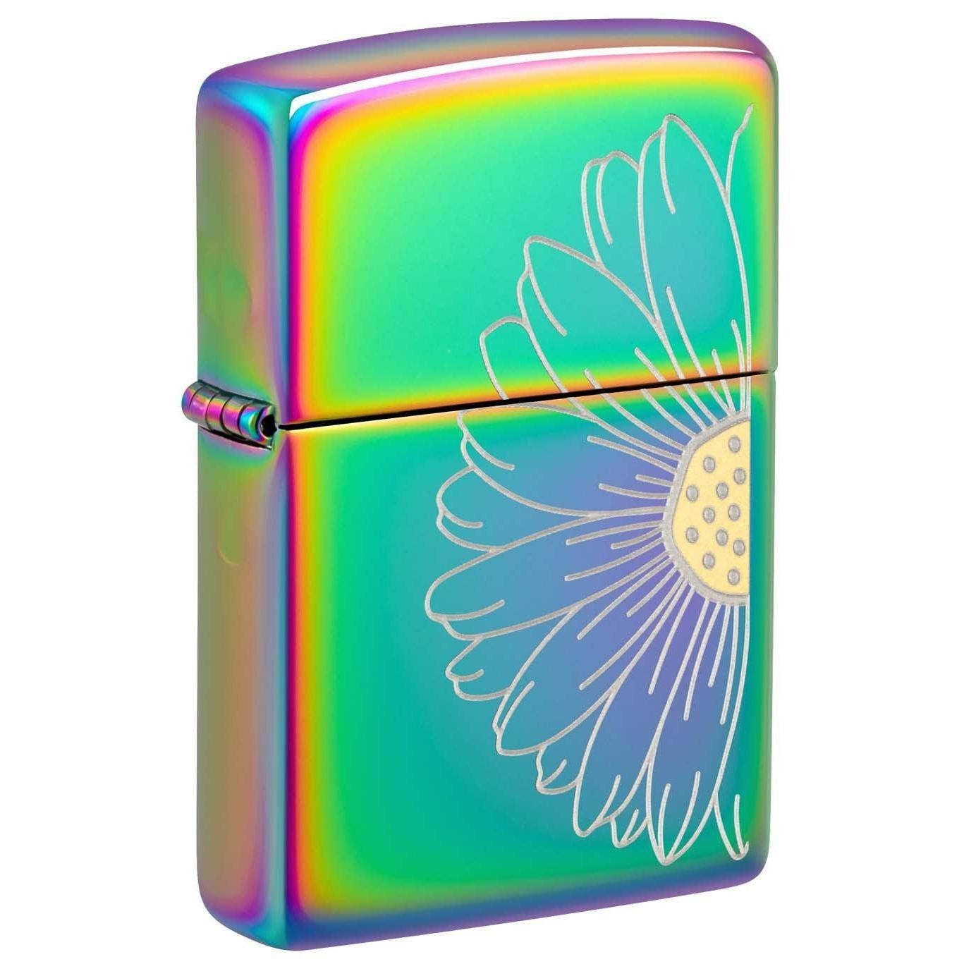 Zippo Lighter: Engraved Daisy Flower – Multi Color 48668