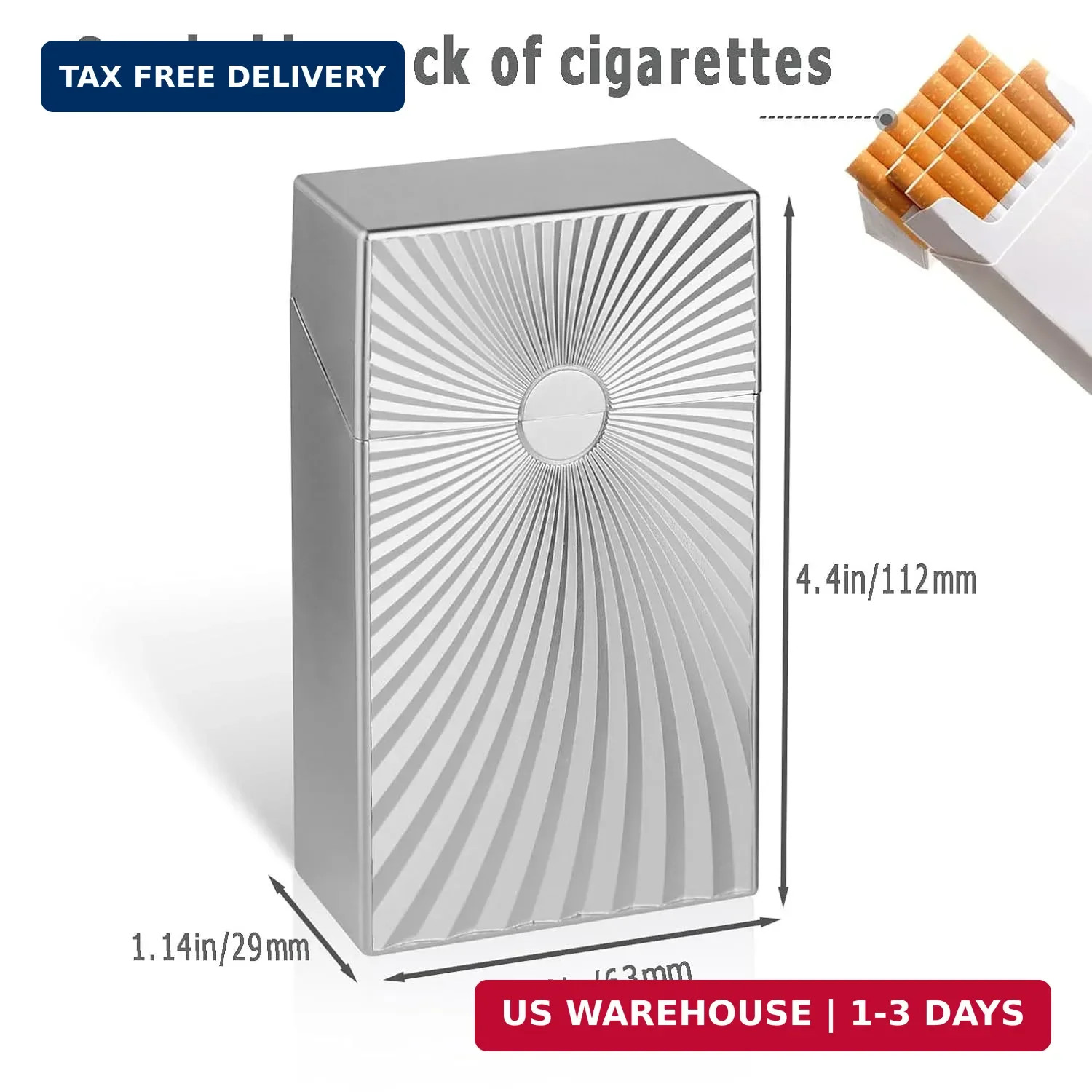 Cigarette Case Box 100mm Cigarettes 100’s Size Women and Men Perfect Roll You…