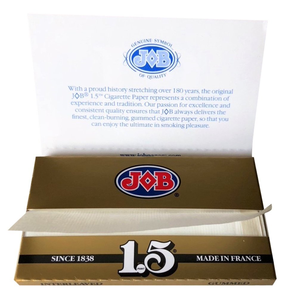 JOB 1.5 Gold Rolling Papers 5 Pack Bundle 24 Leaves Each Total 120 Leaves