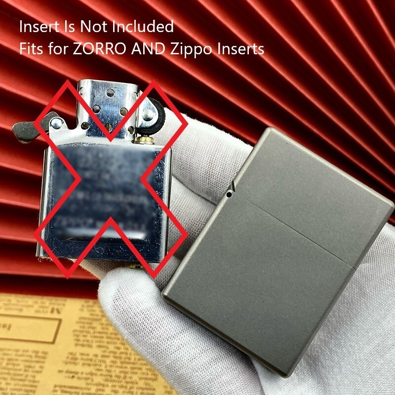 EDC Titanium Lighter Shell Heavy Armor Square Box Large Hinge Windproof Fits ZPO