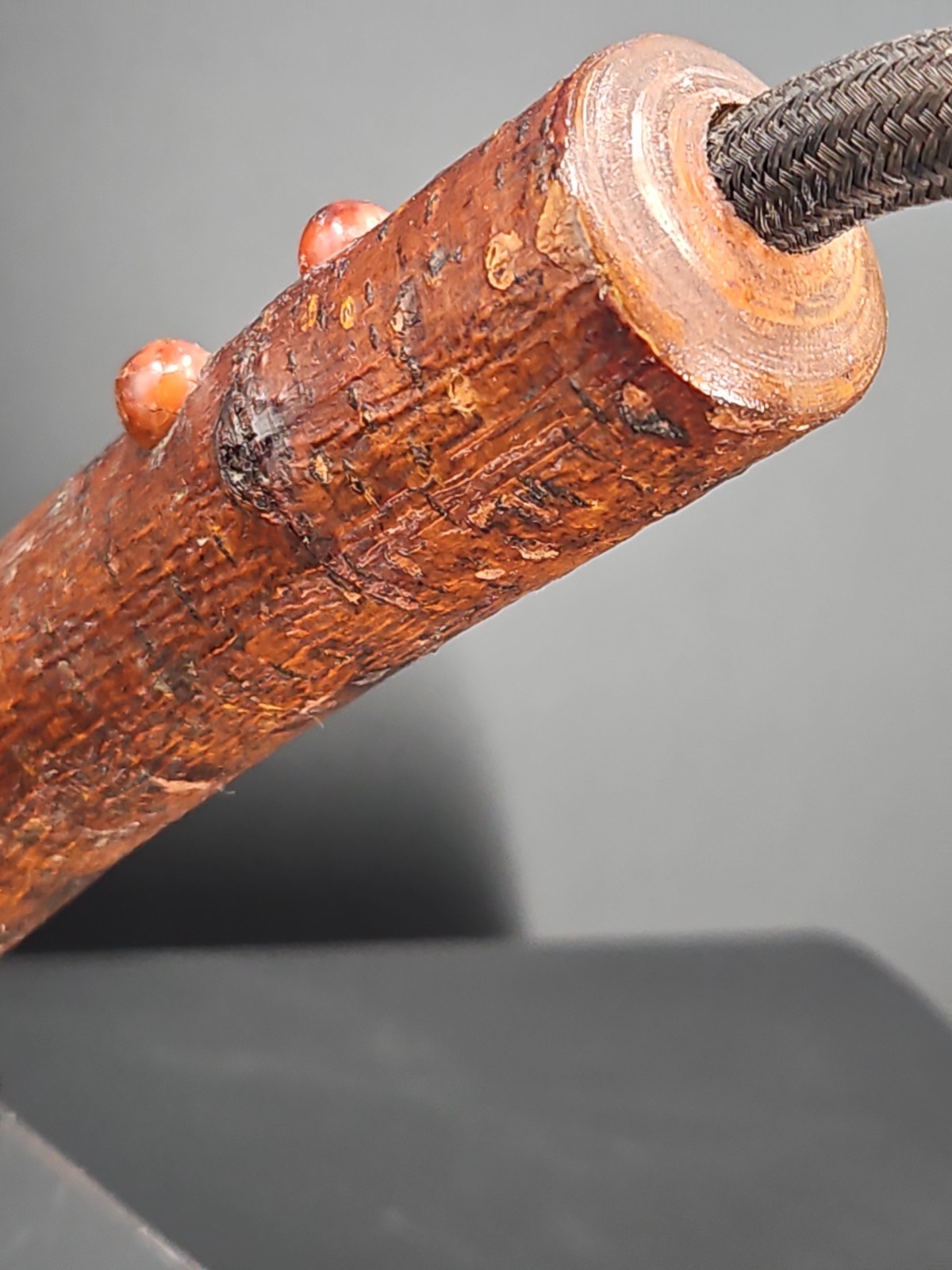 Large Sized Vintage Cherry Wooden Pipe Estate Sale Unique Man Cave Collectable
