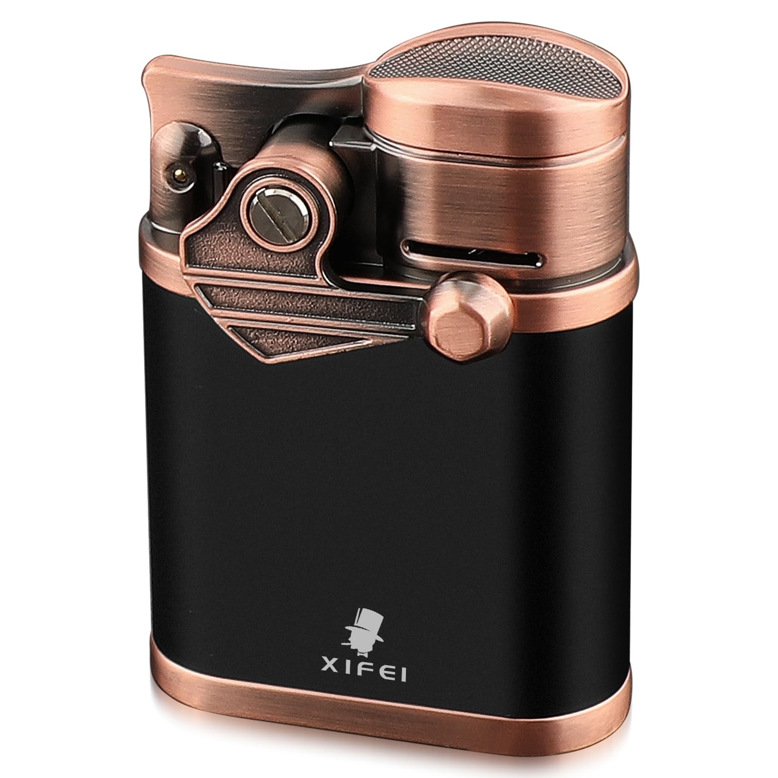 XIFEI Cigar Lighter 4 Jet Flame Torch with Holder, Bronze