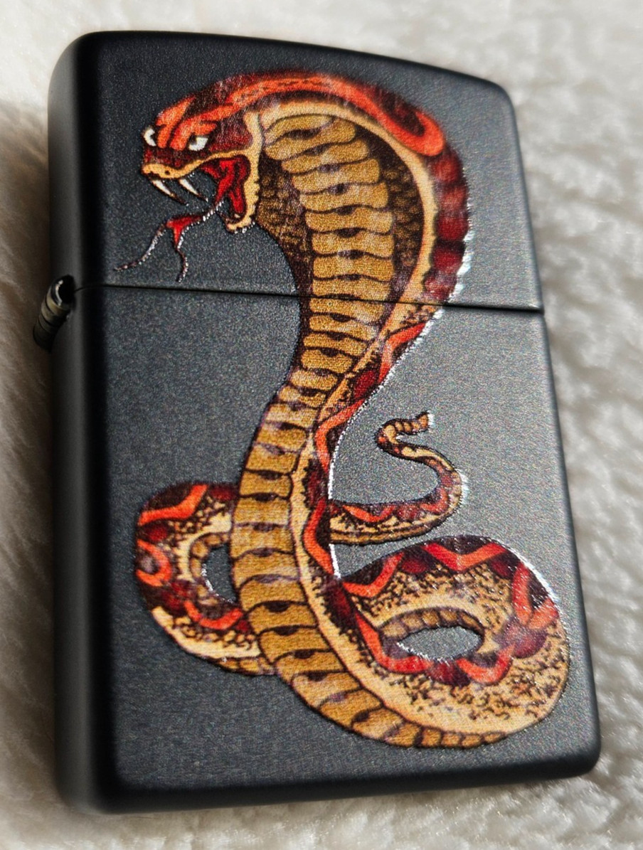 Zippo Lighter 2011 Cobra, Painted Reddish Brown, Black Matte, New in Box