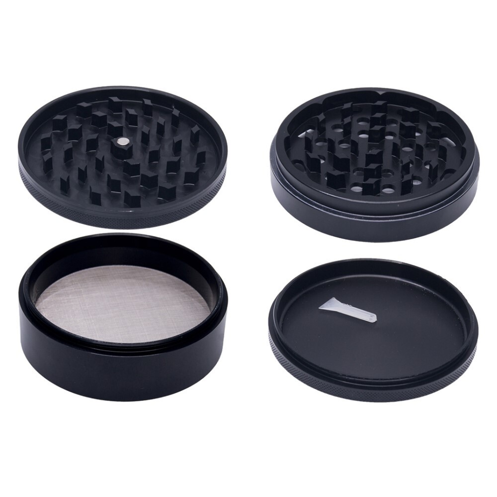 4” Aluminum Huge 4 Piece Grinder Tobacco Herb Spice Crusher w/ Gift Box Silver