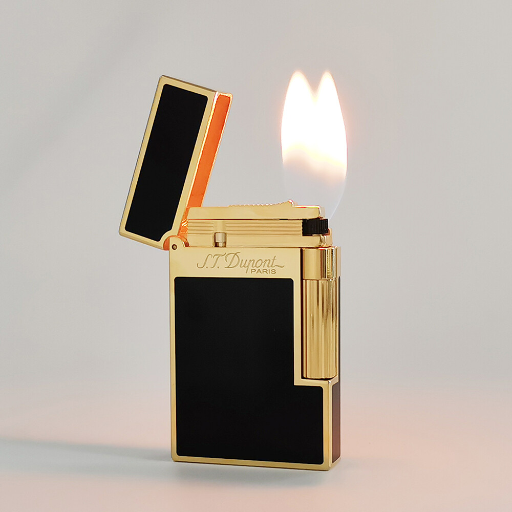 S.T. Dupont Double Flame Lighter Ping Sound Gas Refillable for Smoking Cigarette