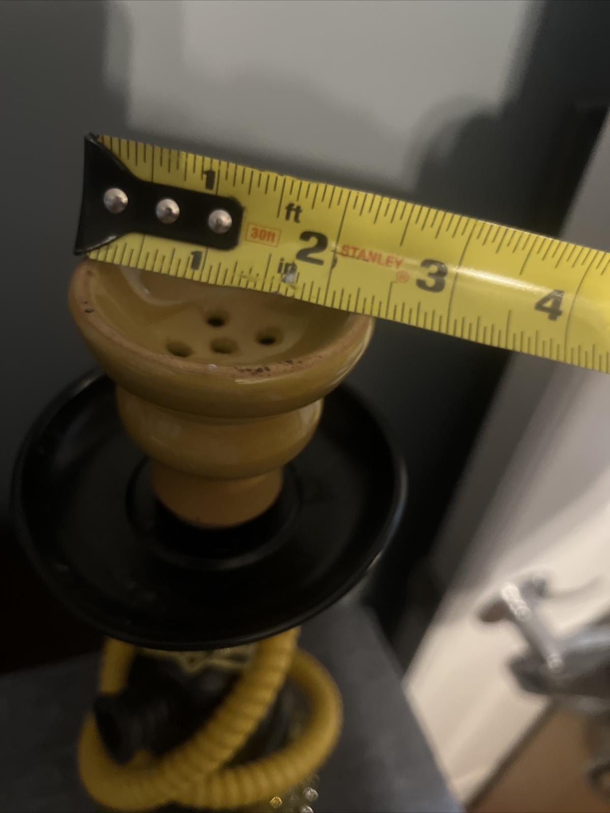 Hookah Black & Yellow Glass Base