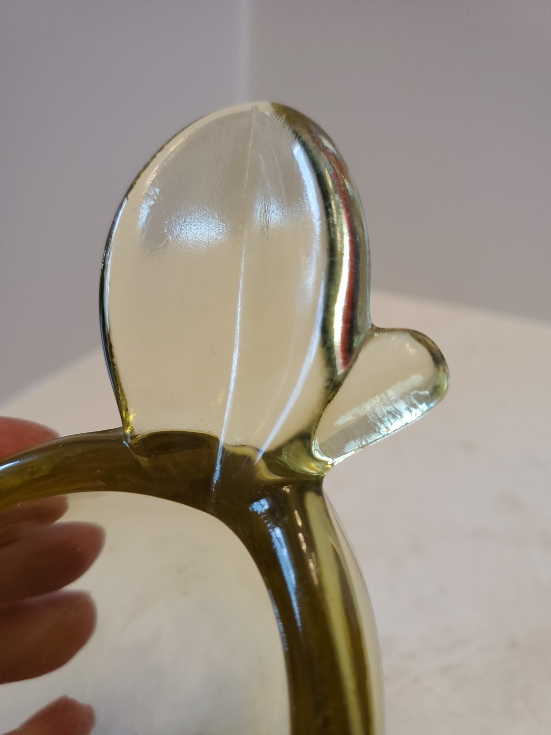 Vintage Mcm Blown Art Glass Yellow Lemon Shape – Ashtray – BEAUTIFUL! Retro