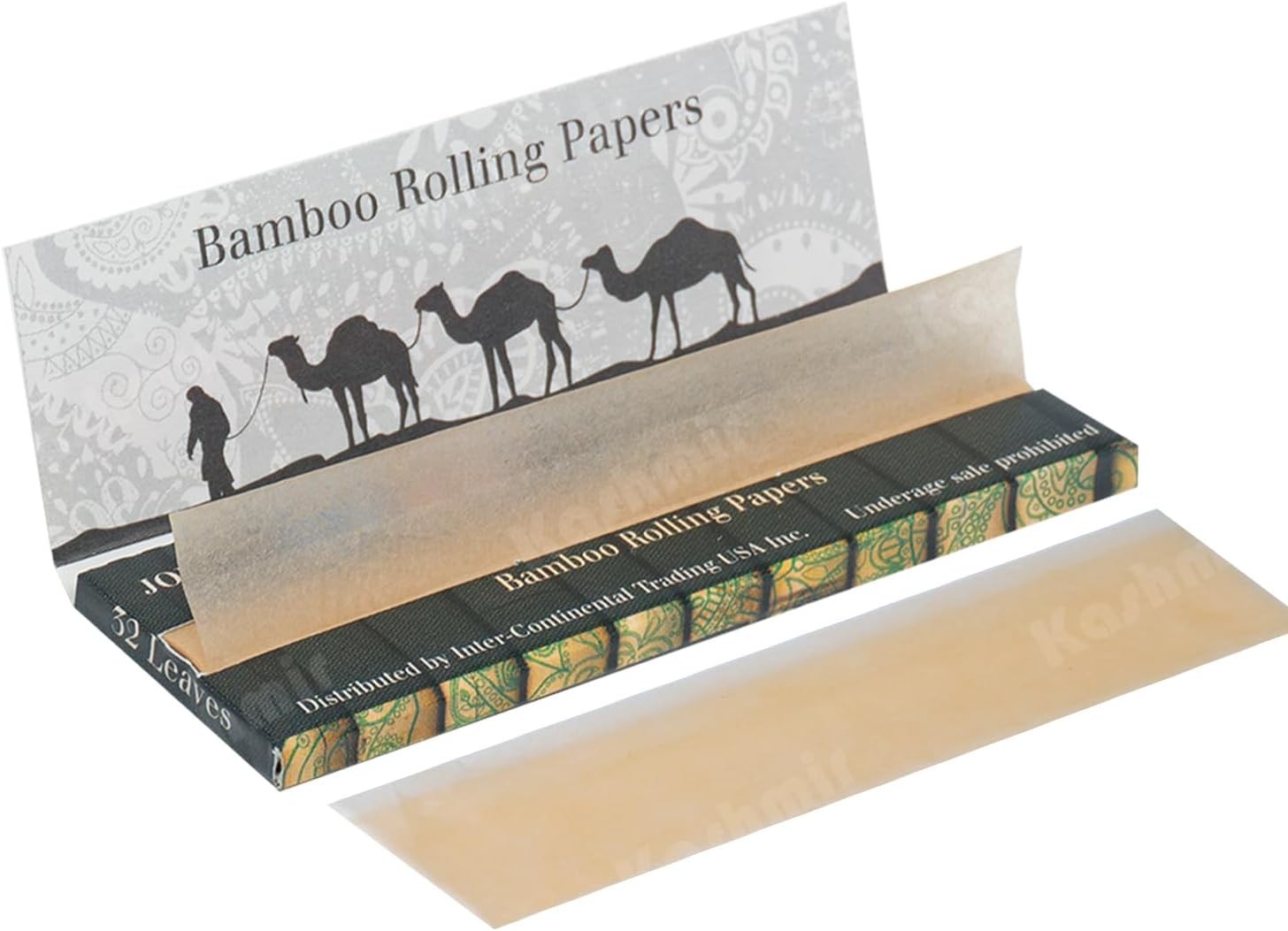 Kashmir Bamboo Rolling Papers 1-1/4 Size with 32 Leaves per Pack 50 Box Pack