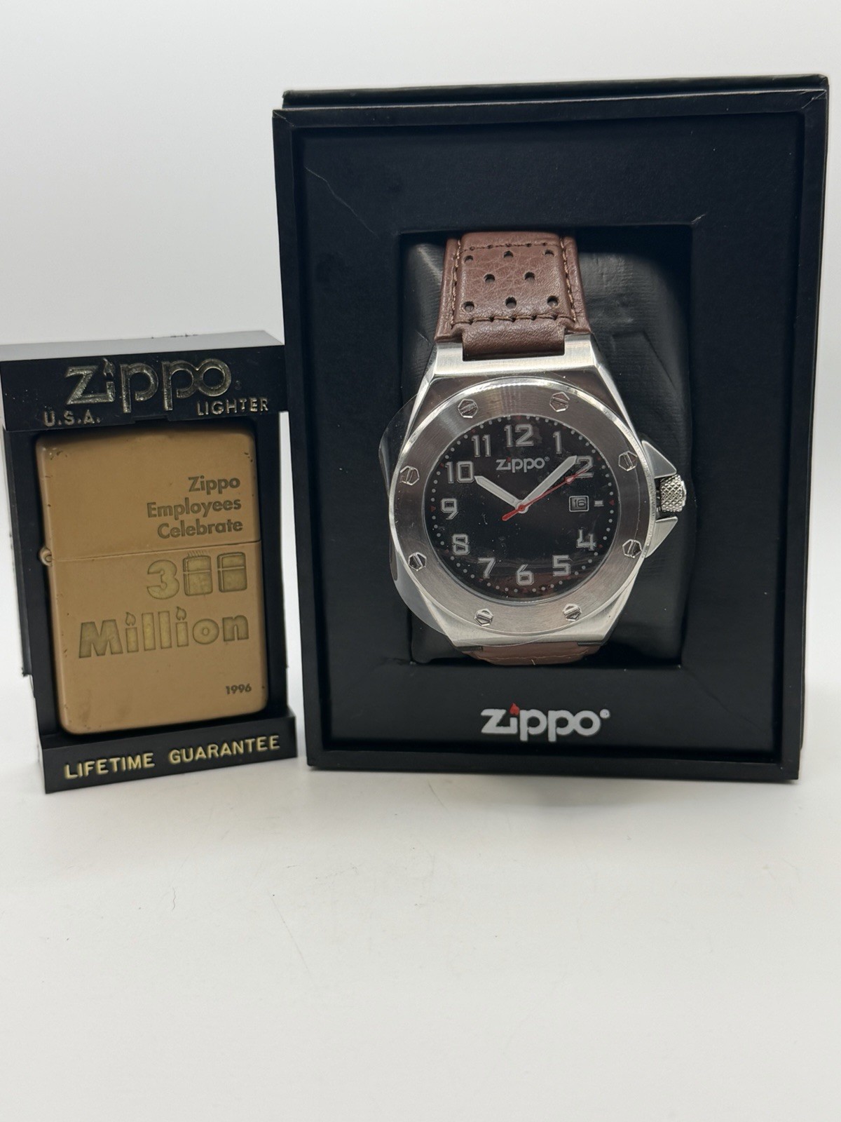 Vintage Employees Celebrate 300 Million Zippo Lighter W/ Casual Men’s Watch