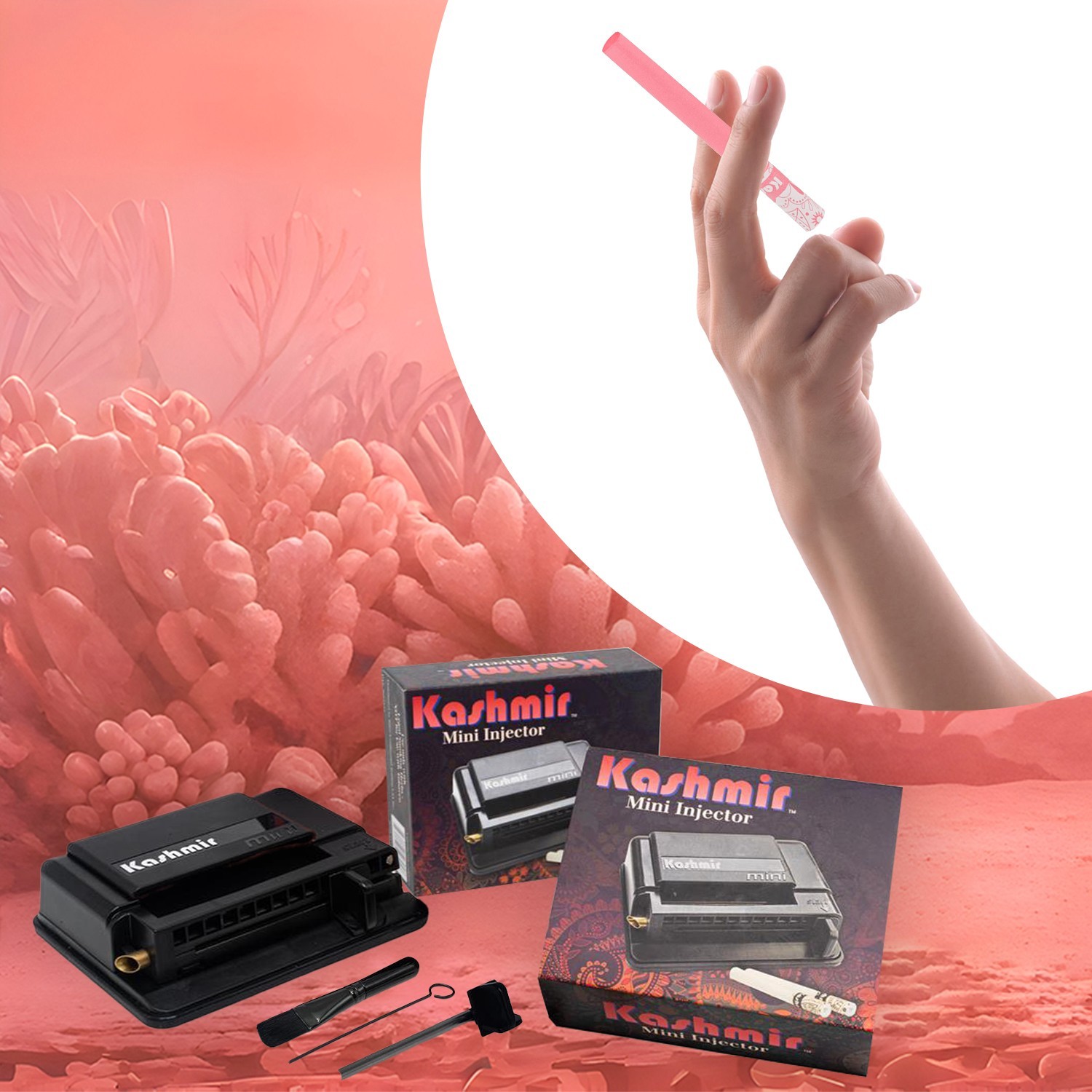 Kashmir Cigarette Tubes Coral King Size 84mm 1000 Count 200 CT x 10 Boxes