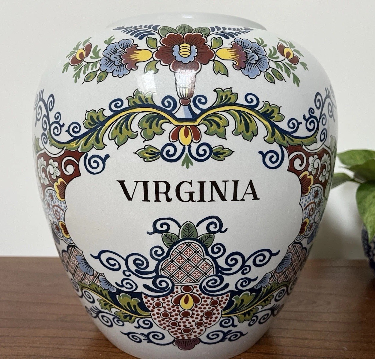Delft Virginia Tobacco Jar 200 / 1 Large Royal Goedewaagen Made In Holland GUC