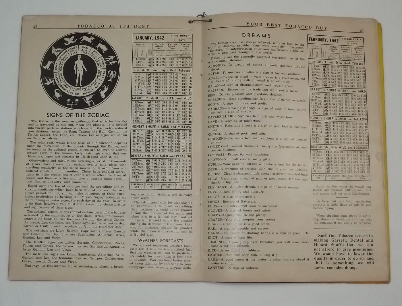 1942 GARRETT HONEST AMERICAN SNUFF CO WORLDS LARGEST SCOTCH FACTORY 35pg BOOKLET