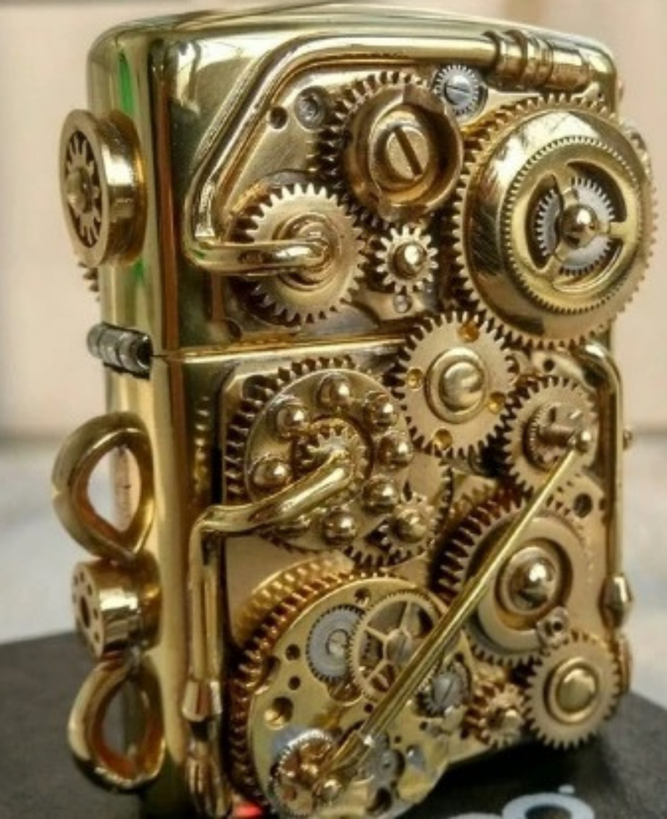 Retro Handmade Steampunk Armor Gear Brass Fuel Lighter Double Sided Collectibles