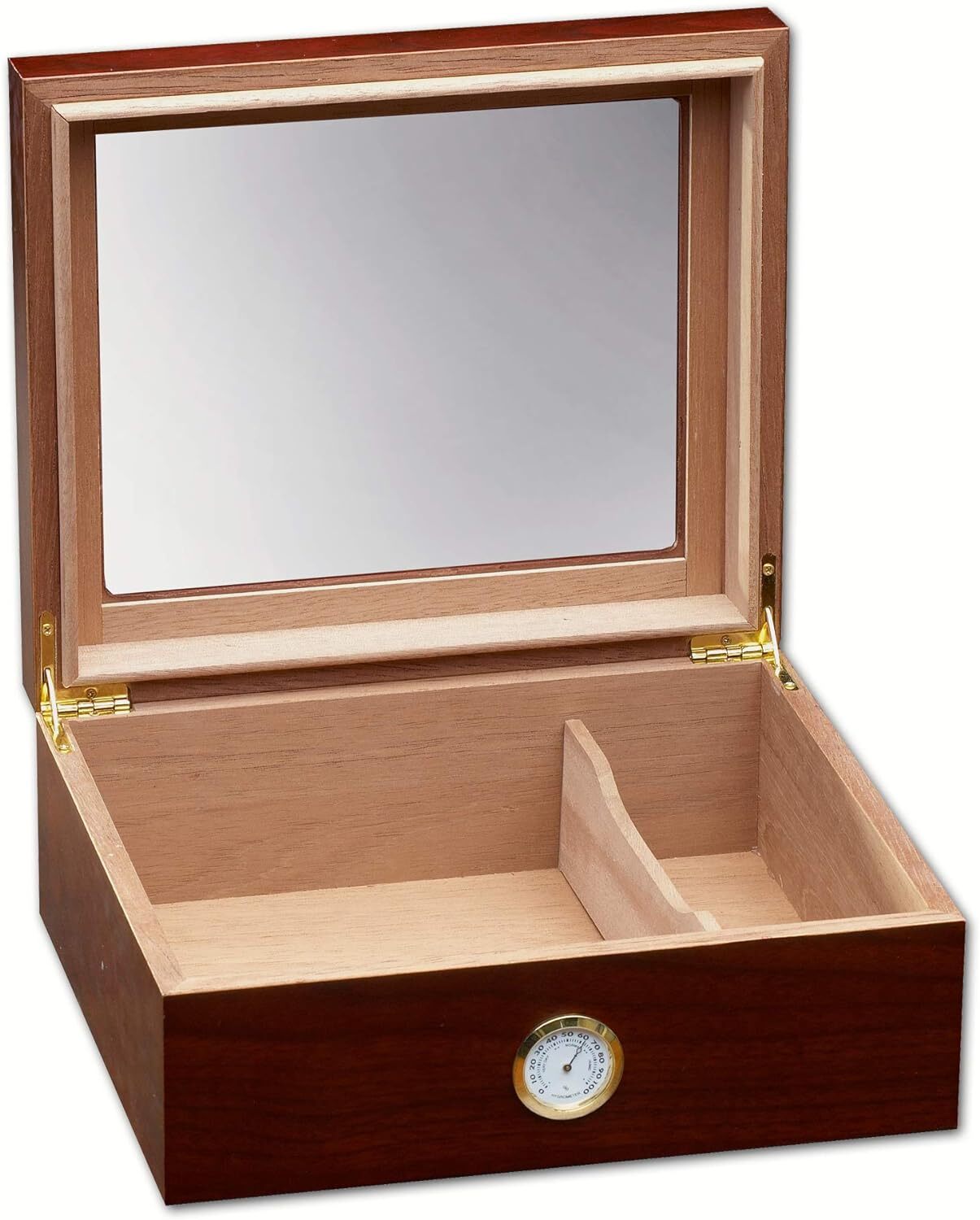 Prestige Import Group Chalet Glass Top Desktop Cigar Humidor with Hygrometer and