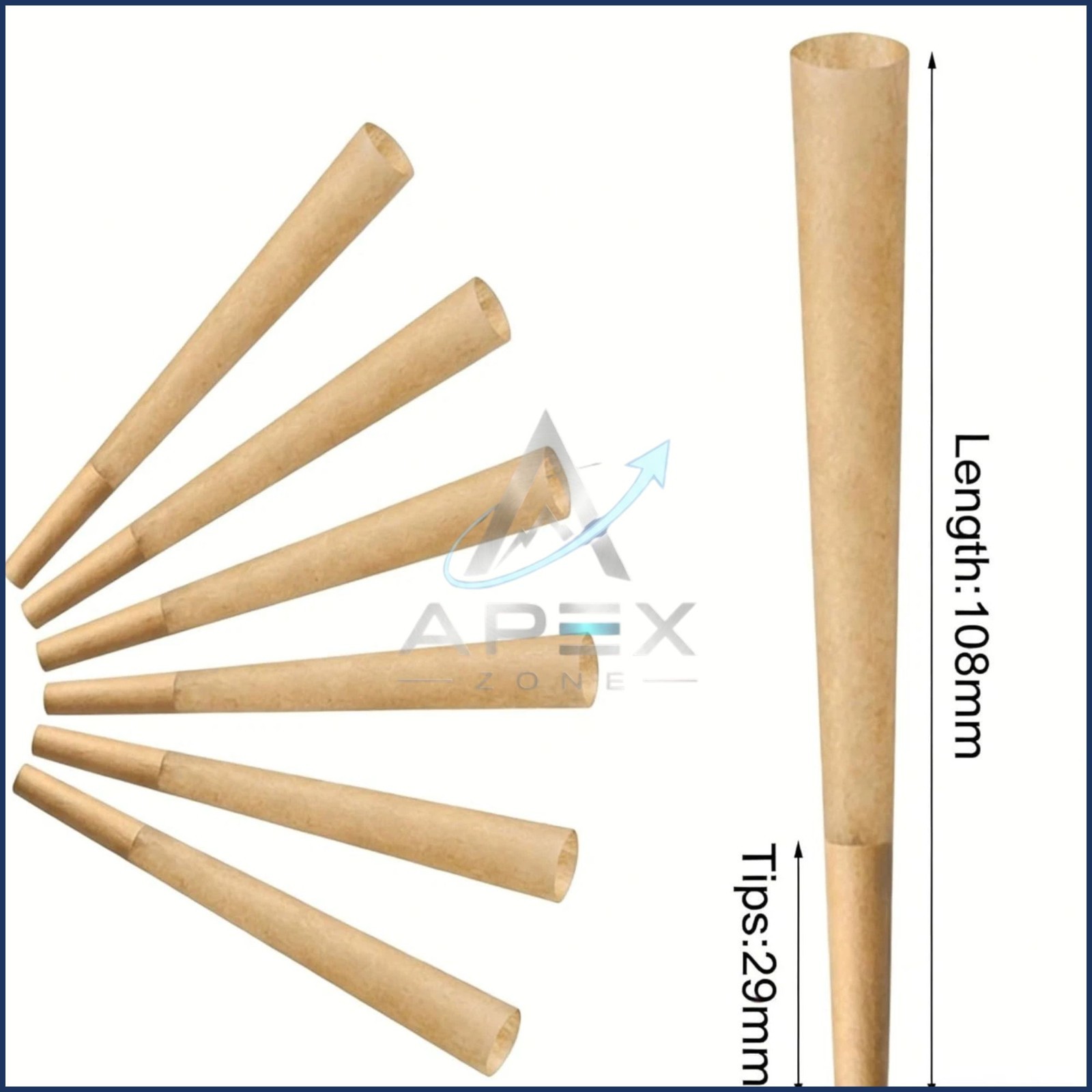 200 Pack Pre Rolled Cones | Natural Slow-Burning Cones Rolling Paper | 108mm Kin