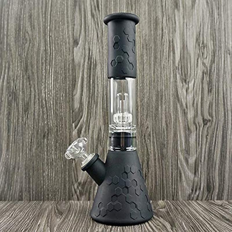 12″ Silicone Glass Bong Set Smoking with Box Heavy Beaker Tobacco Water Pipes US