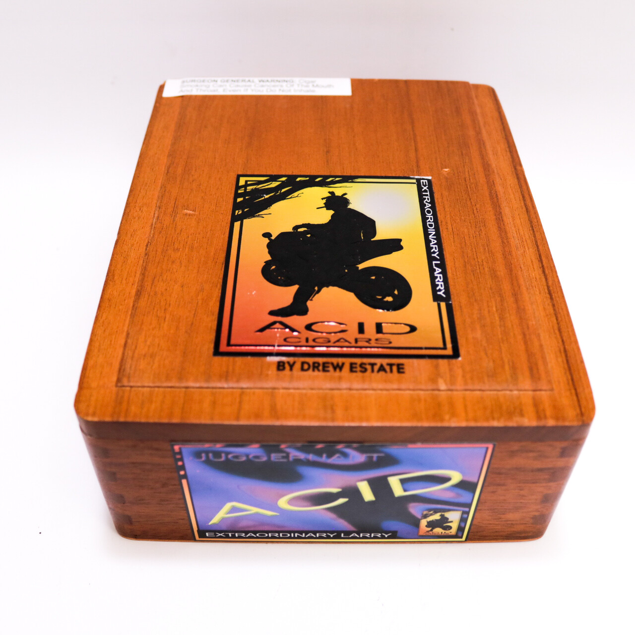 Acid Juggernaut Extraordinary Larry Empty Wood Cigar Box 7″ x 6.5″ x 3″