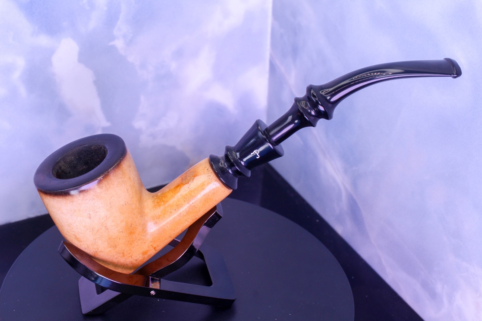 Pioneer Block Acorn African Tawny Meerschaum Dublin Pipe Fumed top Freehand Stem