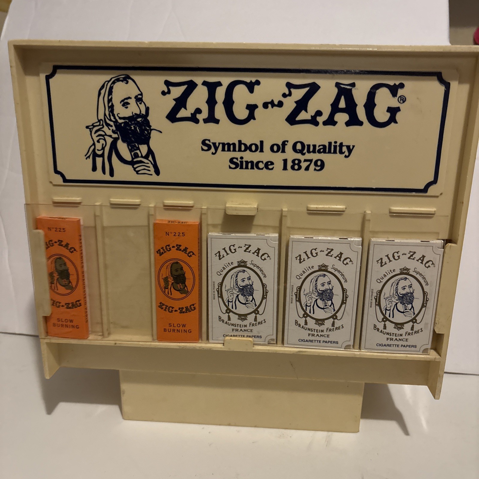 Vintage Zig Zag Papers 6 Slot Double Sided Plastic Counter Dispenser Display RAW
