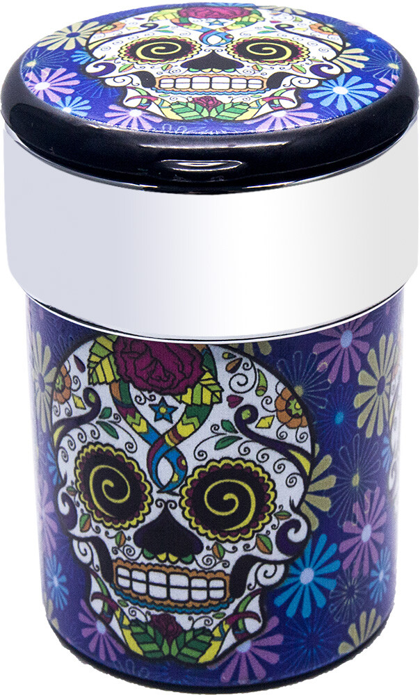 Portable Car Travel Cigarette Cylinder Candy Skull Ashtray Holder Cup LED Light