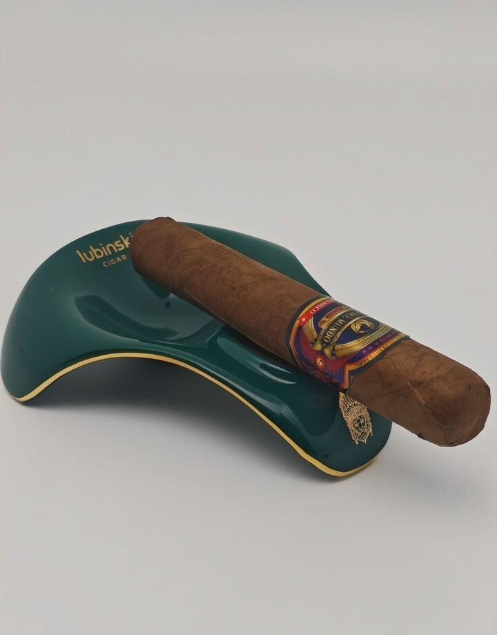 Dark Green Gold Cigar Set Ashtray Lighter Cutter Gift Box Elegant Functional