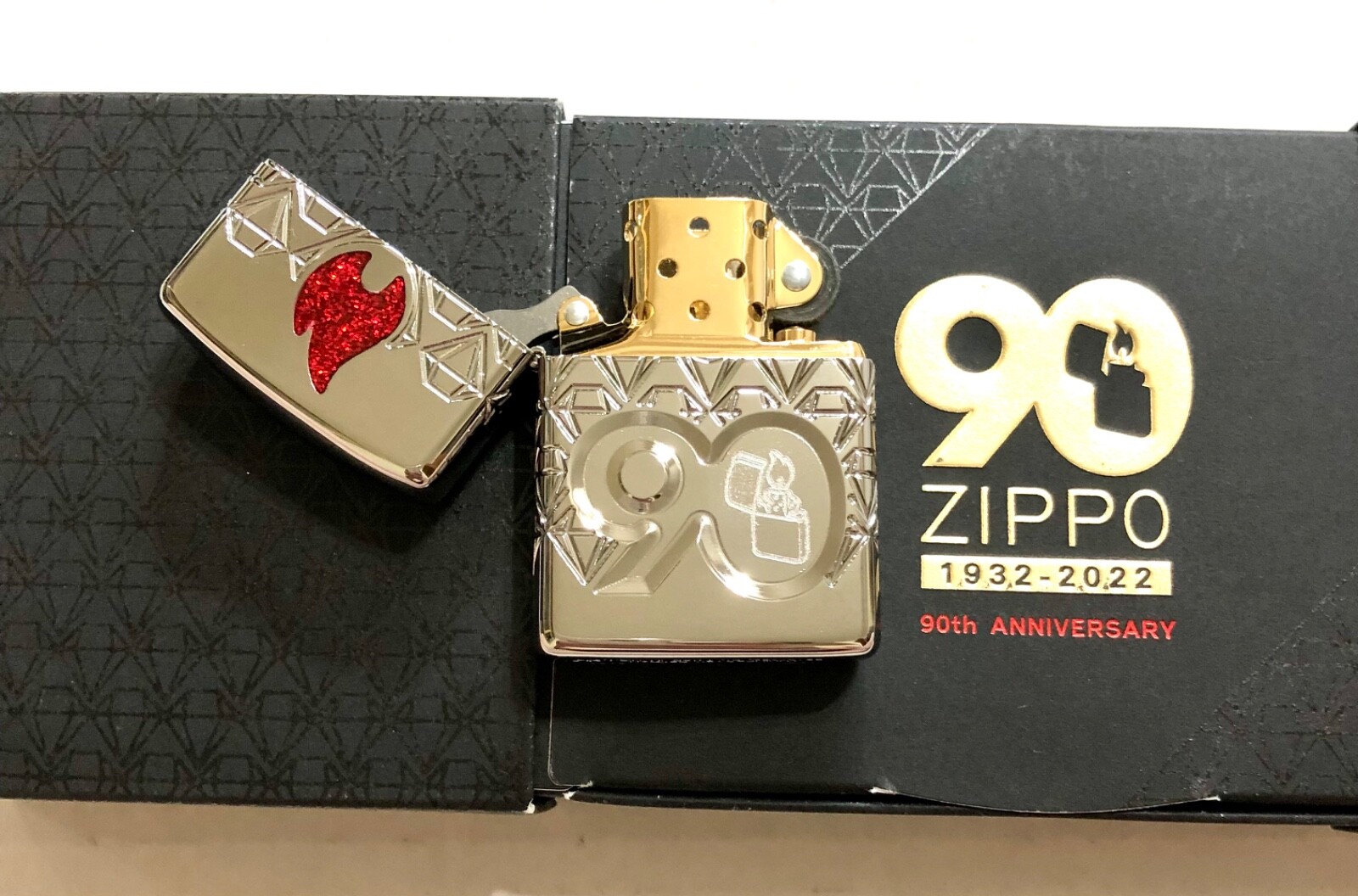 Zippo Coty 2022 90th Anniversary Europe Version LTD 3,000. Chrome . New.